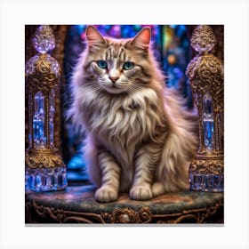 Cat In A Stained Glass Window Canvas Print