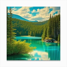 Lake In The Mountains 24 Canvas Print