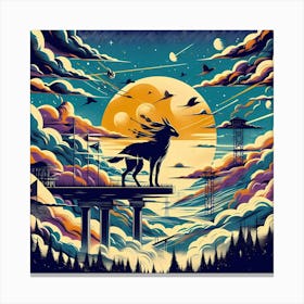 Wolf In The Sky Canvas Print