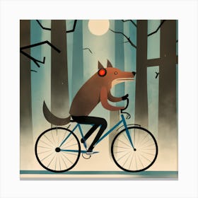 Fox On A Bike 7 Canvas Print