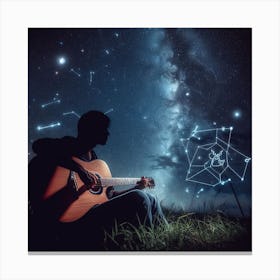 Acoustic singer under the Zodiac Canvas Print