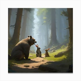 Bears In The Woods 2 Canvas Print