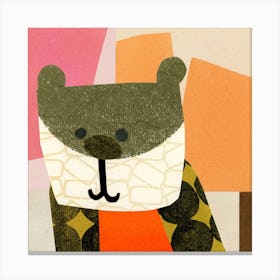 Bear with squares Canvas Print