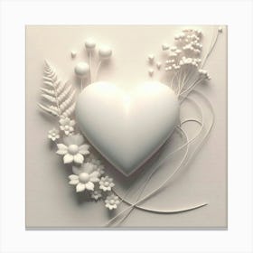 White Heart Canvas Print