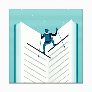 Writing About Ski Square Canvas Print