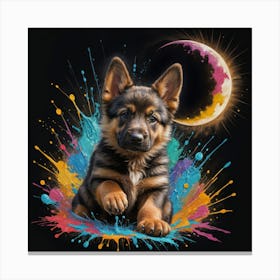 German Shepherd Dog Painting Canvas Print