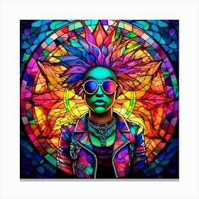 Stained Glass Cyberpunk 1 Canvas Print