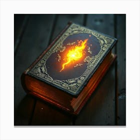 A Mysterious Old Book With A Glowing, Animated Cover 1 Canvas Print