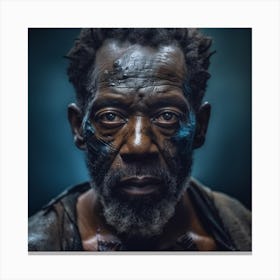 Man With A Blue Face Canvas Print
