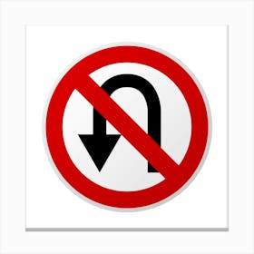 No Right Turn Sign.A fine artistic print that decorates the place.58 Canvas Print