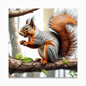 Squirrel In The Forest 413 Canvas Print