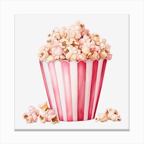 Popcorn On Black Background Canvas Print