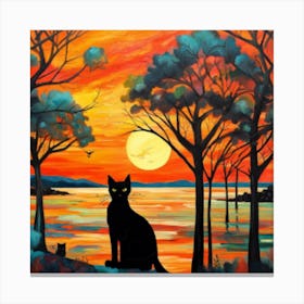 Sunset Cat 4 Canvas Print