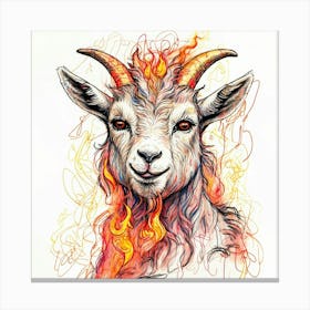 Goat On Fire 35 Canvas Print