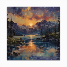 Sunset In The Mountains 4 Canvas Print