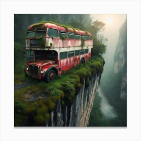 Bus On A Cliff Canvas Print