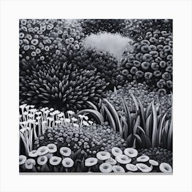 Black And White Garden Canvas Print