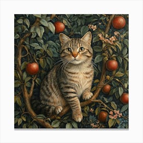 Cat In Apple Tree Art 1 Canvas Print