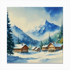 Winter Village Canvas Print