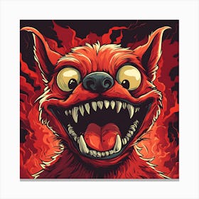 Scary Dog Emoji Dynamic Background 10 Canvas Print