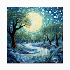 Moonlight In The Forest 1 Canvas Print