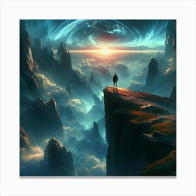 Man Standing On A Cliff 3 Canvas Print