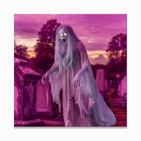 Graveyard Ghost Canvas Print