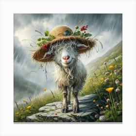 Sheep In The Rain Canvas Print