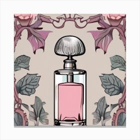 Perfume Bottle With Roses Canvas Print