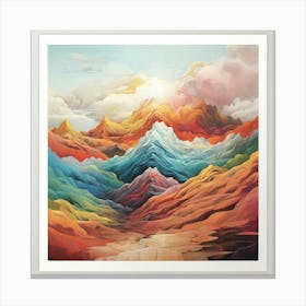 Mountains Print Canvas Print