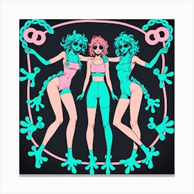 Three Girls In Bikinis 3 Canvas Print