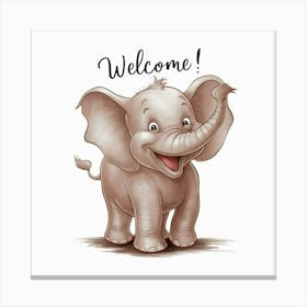 Welcome Elephant 1 Canvas Print