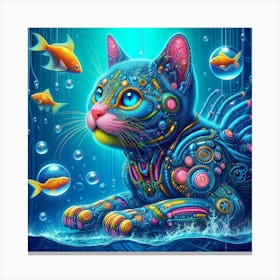 Cyborg Cat Canvas Print