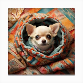 Chihuahua In Blanket Canvas Print