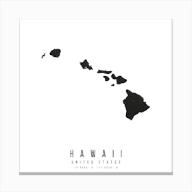 Hawaii Mono Black And White State Square Canvas Print