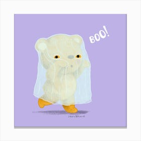 Cute Ghost Bear Canvas Print