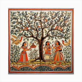 Indian Painting Madhubani Painting Indian Traditional Style 6 Canvas Print