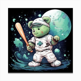 Teddy Bear In Space Canvas Print