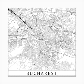 Bucharest Map Canvas Print