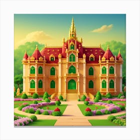 Castle In The Park Canvas Print