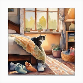 Looking For My Socks Depicted Canvas Print