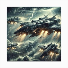 Sky Dragon Heavy Kaiju Carriers Storm Protection Canvas Print