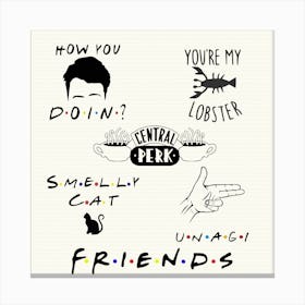 Friends how you doing? quote poster Canvas Print