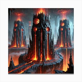 Volcanic Guard Towers Canvas Print