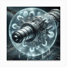 A High Tech, Sci Fi Depiction Of A Massive Orbital 1 Canvas Print