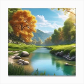 River In The Forest 78 Canvas Print