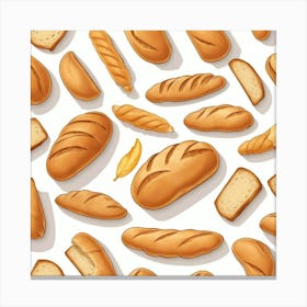 Bread Vector Seamless Pattern Canvas Print