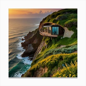 House On The Cliff Canvas Print