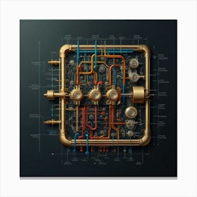 Default Create Unique Design Of Machine Diagram 0 Canvas Print