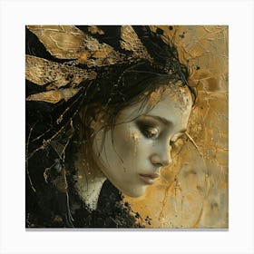 Gold And Black Canvas Print